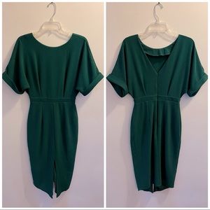 ASOS Design Wiggle Midi Dress, Forest Green, Unworn (US 4)